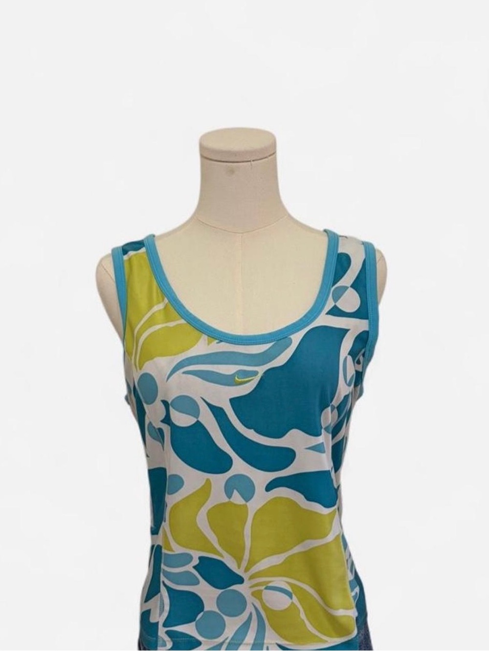 Vintage Nike Blue & Lime Scoop Neck Tank Top